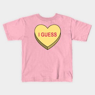 Valentines Candy Heart Yellow I Guess Kids T-Shirt